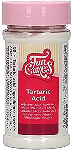 FunCakes - Acide Tartrique - Conservateur Naturel - Stabilisateur de Blanc d'œuf -Utilisé pour la Cuisine et la Pâtisserie - 100 G