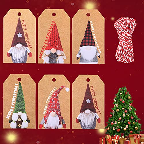 300 Stück Geschenkanhänger für Weihnachten Geschenk Anhänger Kraftpapier Anhänger Pappe mit Jute Schnur Bindfaden für Geschenk Etiketten Hängende Tags zur Partyzubehör Hochzeit Verpackung Urlaub Decor
