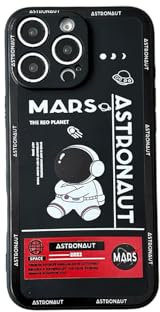 Yonds Queen für iPhone X/XS Niedliches Hülle, Cool Cartoon Astronaut Space Rakete Mond Design Stilvoll Stoßstange weiches TPU rutschfeste Stoßfeste Schutzhülle (iPhone X/XS, Schwarz)