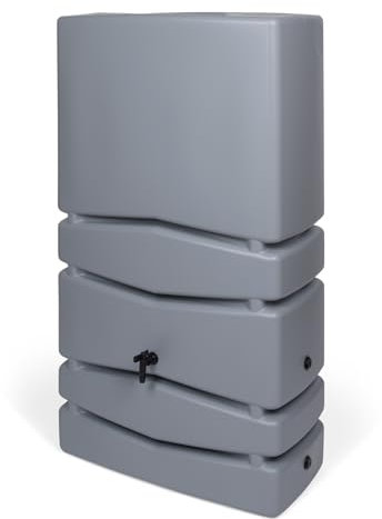 Kreher XXL Wassertonne Aqua Tower mit Wasserhahn und Füllautomat. Tolle, dezente Optik in GRAU, 350 Liter Nutzungsvolumen. Maße (BxTxH): 77,5 x 38,3 x 135 cm