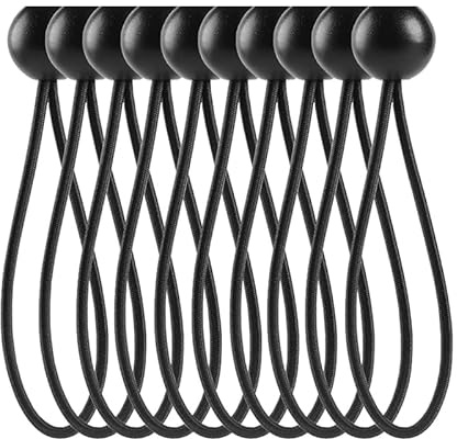 50 st Bungee-snöre med bollar Elastiska knytband Bungee Toggles for tält, tältbanderoller, flaggstänger, presenning (Color : black)