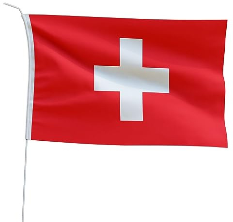 Marineo Gastlandflagge Bootsfahne Gastflagge Fahne Flagge für Boot oder Motorrad - 20 x 30cm, Schweiz