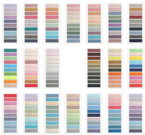 AMZSKU 4000 tiras adhesivas, 20 juegos de pequeñas notas adhesivas, transparentes, reutilizables, multicolores