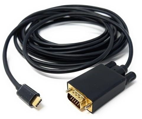 DRUT 5m USB C to VGA Cable, Type-C Male to VGA Male Adapter Lead Supports 11920 x 1080, 1080P 60Hz Compatible with Computer, Monitor, Projector, TV 16.5ft