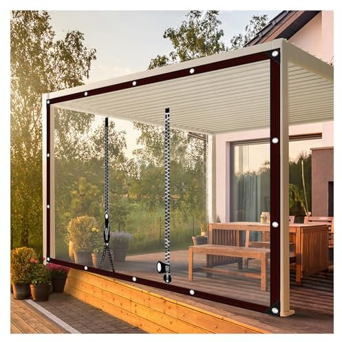 Bâche en PVC avec Fermeture À Glissière，Bâche Transparente Rideau de Porte de Garage avec Fermeture Éclair，Résistance Au Déchirement，pour Gazebo/Rideau/Couloir，Pliable ( Size : H1.8xW3.5m/H5.9xW11.4ft