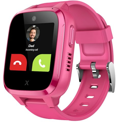 XPLORA Kidzi – Klocktelefon för barn (SIM ingår) 4G - Samtal, Meddelanden, Skolläge, SOS-funktion, GPS, Kamera och Stegräknare - inkluderar 3 månaders gratis abonnemang (ROSA)