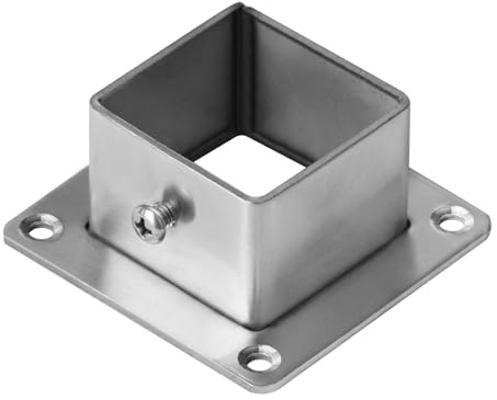 10 PCS 1-1/2 Square Post Flange Base, Square Tube Fitting, Stainless Steel