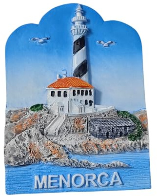 Imán para nevera 3D Menorca Islas Baleares, España, recuerdo de viaje, decoración de nevera, resina, pintado a mano
