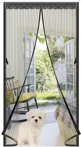 Cloison Magnet Fliegengitter Tür Insektenschutz 90x210 cm - Magnetisches Moskitonetz Automatisches Schließen - Fliegengitter Terassentür für Terrassentür Installieren Sie Ohne Bohren