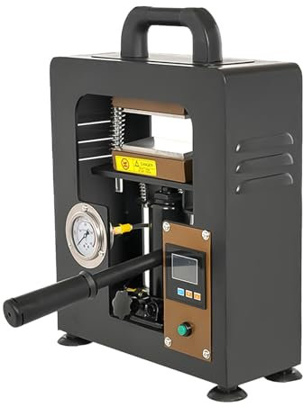 LetCart 5 Tonnellata Pressa A Caldo Idraulica Manuale, Riscaldamento Manuale A Doppio Lato, Idraulico, Dimensioni Piastra Di Riscaldamento 6 X 12 Cm, Macchina Di Estrazione Idraulica