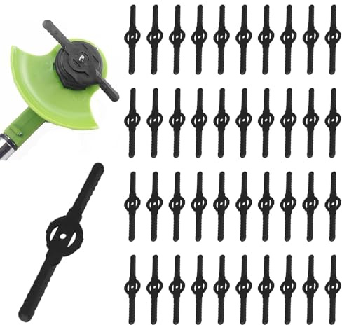 UILYNIU 40 Pièces Lame Coupe Bordure Tondeuse à Gazon Noir pour Jardin et Pelouse Coupe Bordures Grass Trimmer Accessoires de Coupe-Bordure Lames de Tondeuses Lame Plastique Coupe Bordure (40 pcs)