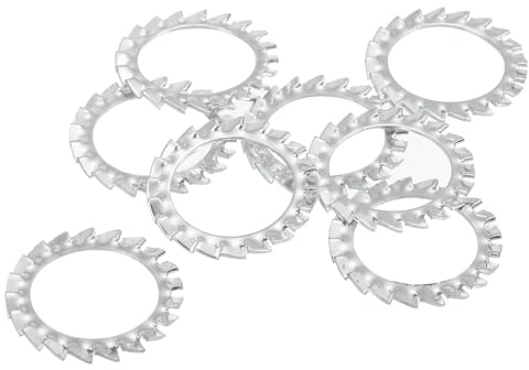 QUARKZMAN 30pz Rondelle Bloccanti a Stella con Denti Esterni, M22 Finitura in Zinco Acciaio Rondelle Bloccaggio Serrate Esterne per Fissaggi di Attrezzature Meccaniche, Argento