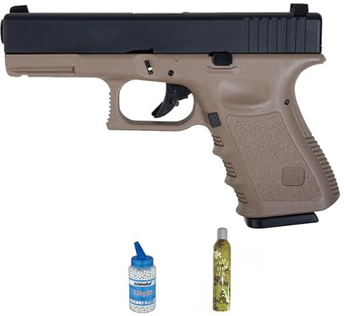 Saigo Defense Mk4 Tan Gas (6mm) | Pistola Airsoft calibro 6mm + bombola 0,20 + Green Gas (Potenza: 1 joule)