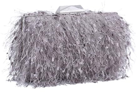 Limtula Elegante Umhängetasche mit Quasten, Clutch, Geldbörse, Abendtasche, Damen, Abschlussball, Handtasche mit Kette, Bankette, Party, Crossbody-Tasche, hellgrau