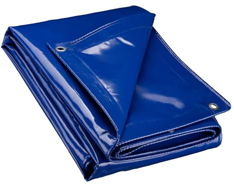 Wiltec Telone occhiellato blu 2 x 3 m resistente alle intemperie e a raggi UV, impermeabile, robusto telo di protezione in poliestere 650 g/m² con rivestimento in PVC