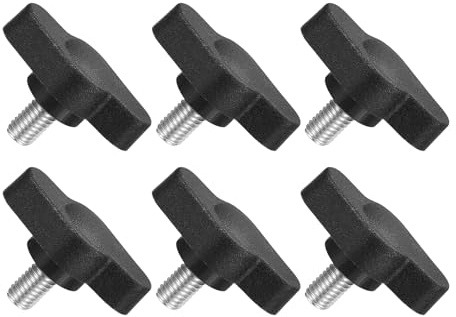QUARKZMAN 6pz Manopole ad Alette a T a Farfalla Maniglia 27mm Dia Nero