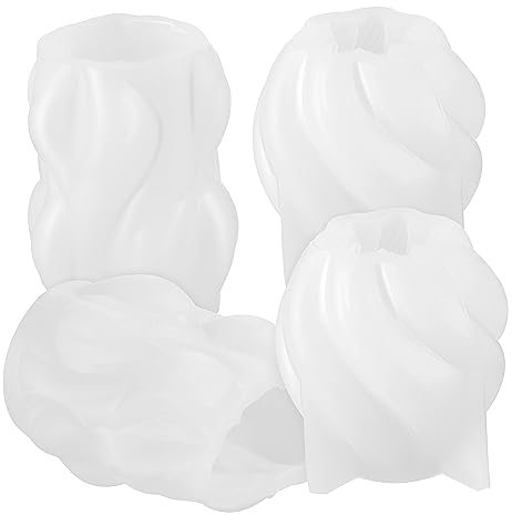 HAPINARY 4-teilige Kerzenformen Aus Silikon Wellenförmige Epoxidform Für Selbstgemachte Kerzen Und Seifen