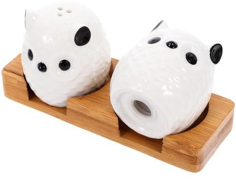 Mikinona 2piezas Saleros y Azucareros De Cerámica Con Bandeja De Tarro De Porcelana Organizador De Especias Para Cocina