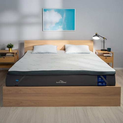 MKS.® Gel minnesskum bäddmadrass 140 x 200 cm H3, 7 cm madrassdyna, ventilerande komfortdyna med bambulock, halkskyddssystem, avtagbart och tvättbart överdrag