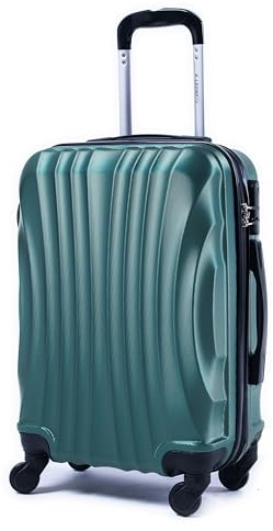 60x40x20 ruota smontabile 55x40x20 Valigia Bagaglio a mano 4 Ruote Capienza Massima Trolley in ABS adatto Ryanair, Easyjet, Wizzair, Iberia, Lufthansa, Tui, Vueling (Verde Scuro, 2037Max 55x40x20Cm)