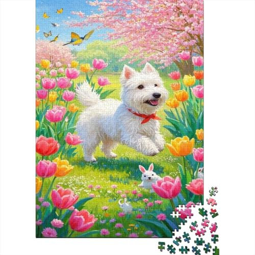 Teacup Poodle 1000 Pieces Charming Canine Jigsaw Image Puzzle Home Decoration Games for Adults Kids