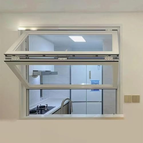 SEIFE Ventana de concesión con Marco de Aluminio para casa de Metal, Plegable, de Empuje y tracción, Ventana de Guillotina Doble, Ventanas corredizas Plegables(White-H*W,20x21in/51x53cm)