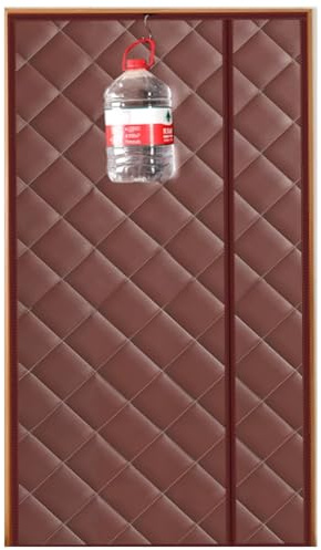Rideau De Porte Isolant Thermique Isolation Phonique Porte Rideau Exterieur Impermeable Isolant Rideaux Anti Froid Pour Portes Coulissantes Sans Perçage(Café,W150XH220CM)
