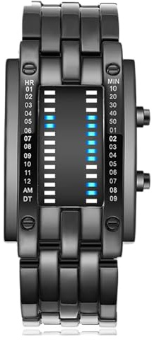 BTOSEP Reloj binario digital LED elegante e innovador reloj para hombres y mujeres para entusiastas de los automóviles