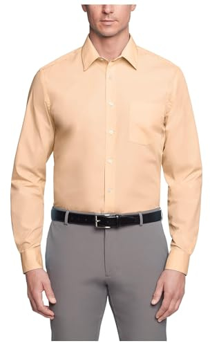 Van Heusen Men's Dress Shirt Regular Fit Poplin Solid, Scallop, 16.5 Neck 34-35 Sleeve