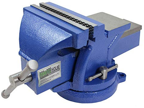 TRUTZHOLM® Schraubstock Parallelschraubstock 150mm parallel 360° drehbar massiv schwer mit Amboss für Werkbank Gusseisen (150mm)