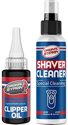 SYPRIN Ensemble d'huile et de nettoyant pour tête de rasage I produit adapté aux salons de coiffure, huile lubrifiante pour la mécanique de précision set