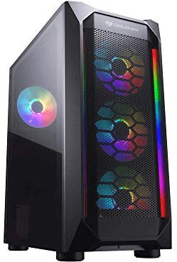 Cougar MX410 Mesh-G: Caja de Torre Media Con Potente Flujo de Aire, Vidrio Templado, Tiras RGB y 4 Ventiladores