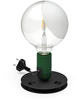 FLOS Lampadina Lampada da Tavolo a Luce Diretta/Diffusa, Lampada Design da Achille Castiglioni, Include Lampadina Globolux Vetro Trasparente con Parziale Sabbiatura, 230 V, 5 W, 125x240mm, Verde