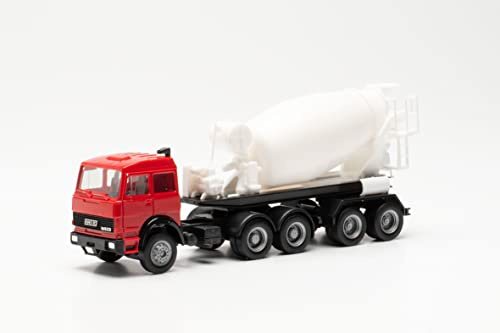 Herpa Basic LKW Modell Iveco Unic Betonmischer-Sattelzug, Miniatur im Maßstab Maßstab 1:87, preisgünstiges Einsteigermodell, Made in Germany, Kunststoff