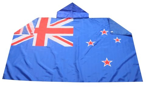 AZ FLAG Umhang Neuseeland 150x90 cm Neuseeländische Leichtes Polyester | Für innen Fanumhang New Zealand genähte Kanten und leichte Ausführung