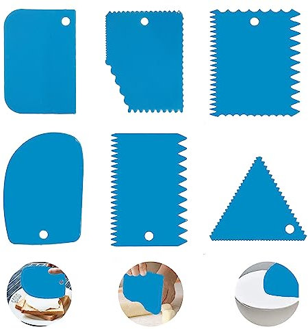 Set di 6 spatole per impasto, in plastica, silicone, per pizza, pasticceria, pane, torte, accessori da forno