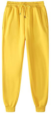 Tracksuit Bottoms Men UK Clearance,Men's Jogging Bottoms Sport Stretch Fit Joggers Sweatpants Solid Trousers Casual Walking Training Pants Loose Drawstring Lightweight School Trousers Yellow