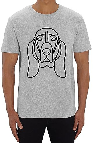 Basset Hound Hunde-T-Shirt, niedliches Gesicht, Art Man's Woman's Classic Urban Tees, grau, M