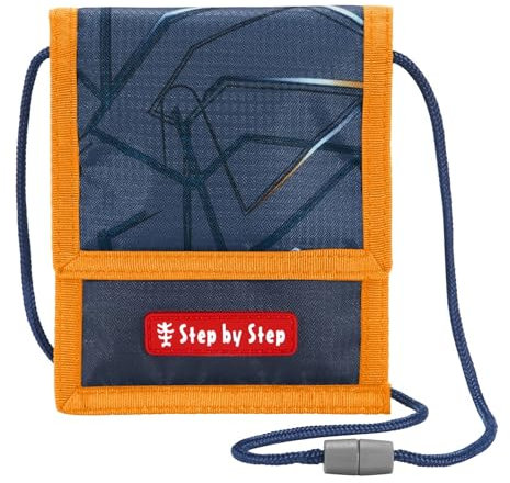 Step by Step Brustbeutel „Helicopter Sam“, mit Sichtfenster, Münzfach mit Reißverschluss, Schlüsselbefestigung, zum Umhängen, für die 1. bis 4. Klasse, grau