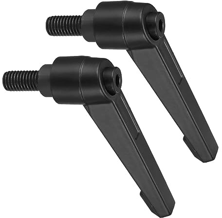 CoCud 2Stk Klemmhebel Griffe M8 x 15mm Stecker Gewinde Einstellbar Schwarz | Schnellspanner Verriegelung Drehend Bolzen Knöpfe, für Drehmaschinen