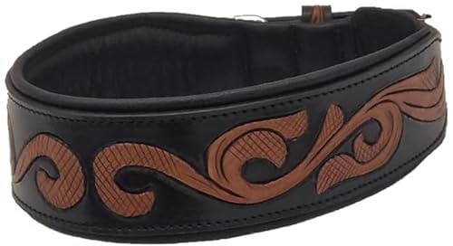 Hundehalsband Rich punziert Schwarz Braun M L XL Leder Extra Breit Halsband Lederhalsband Hohe Zugkraft (M)