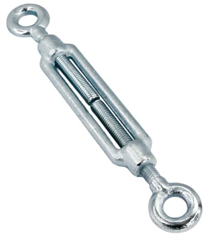 PRIOstahl Spannschloss verstellbarer Spannverschluss Seilspanner Spannschraube Spannhaken Wantenspanner x 1 Stück Ausführung: Öse - Öse Größe: M10 Verbindung für Drahtseile Seile Verzinkt