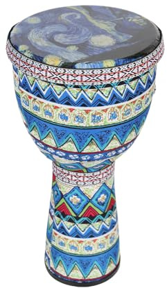 COMETX Afrikanische Hand Drum 8 Zoll Tragbare Djembe Drum Schlagzeug Licht mit bunten Kunstmustern für Kinder Tamburin Frühkindheit Erleuchtung Musikinstrumente Geschenk für Kinder und Anfänger