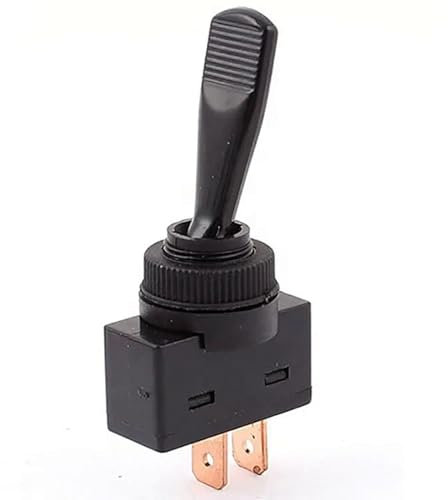 Interruttore a levetta per auto, 12 V, 20 A, nero, con manico piatto, 2 posizioni, 2 poli, per camion, barche ASW-13