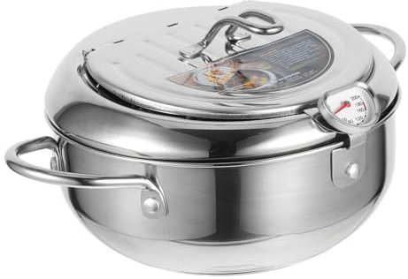 PRETYZOOM 1pezzi Friggitrice Tempura Inossidabile Con Design Drenante Pentola Per Frittura Antiaderente Per Cucina Giapponese Facile Da Pulire e Utilizzare Perfetta Per Fritture Leggere e