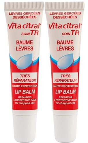 Baume à Lèvres Très Réparateur | Hydrate et Nourrit les Lèvres Abîmées | Diminue les Sensations de Tiraillement | Les Lèvres sont Protégées | Formule non Collante | Lot de 2x15ML