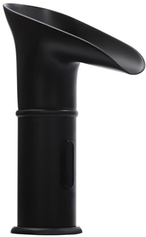 SABUIDDS Robinet à capteur infrarouge - Robinet automatique de salle de bain mains libres pour lavabo de salle de bain - Robinet de lavabo sans contact pour les particuliers et commerciaux (noir)