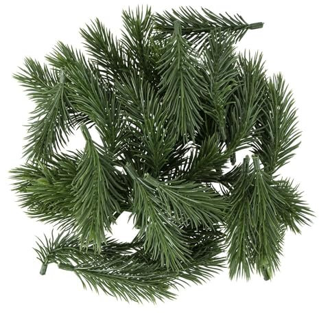 Ideen mit Herz Rami di abete decorativi, verde, lunghezza 8 cm, 38 pezzi, rami di abete artificiali, decorazione per corona dell'Avvento, verde abete