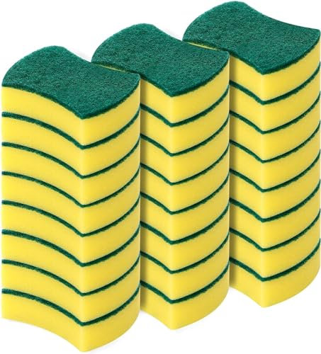 Putzschwamm Spülschwamm Küchenschwamm Zweiseitig Reinigungsschwamm Fleckenentferner Scheuerschwamm, 24 Stück, Größe: 11 x 7 x 3cm