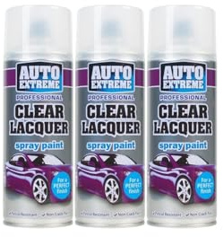 YSAMAX Clear Lacquer Spray Paint, Professional-Quality Finish, Fast-Drying Formula, Long-Lasting Finish, Easy To Apply, Aerosol Form, 400ML, (3PCS)